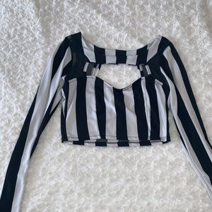 Crop top striped shirt